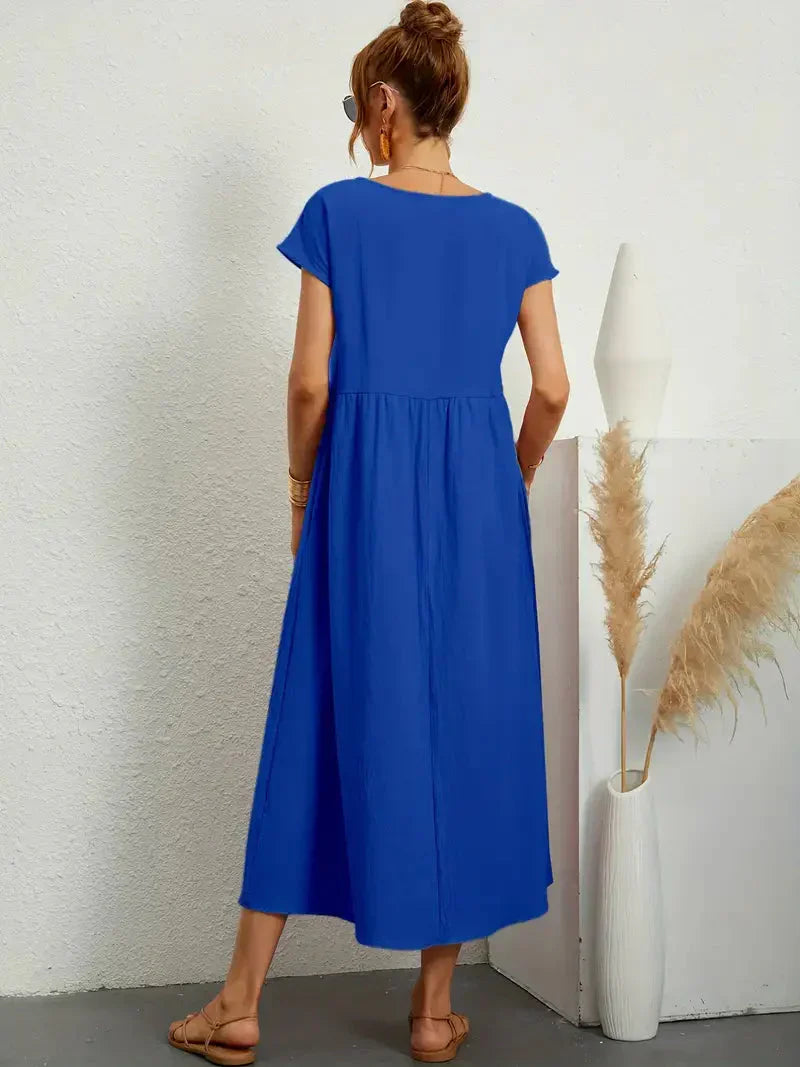 Savannah Women's Maxi Summer Dress – Lightweight Cotton Blend Dress with Flowy Elegant Fit