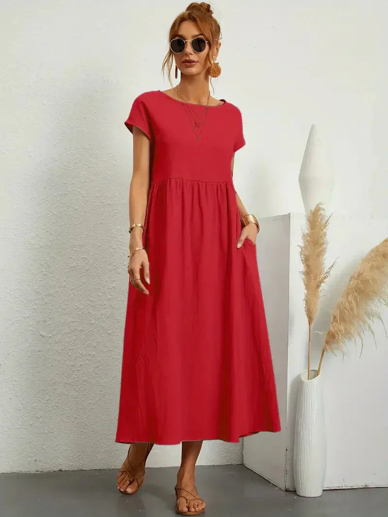Melody Women’s Maxi Dress – Elegant Cotton Summer Dress with Flowy Comfortable Fit