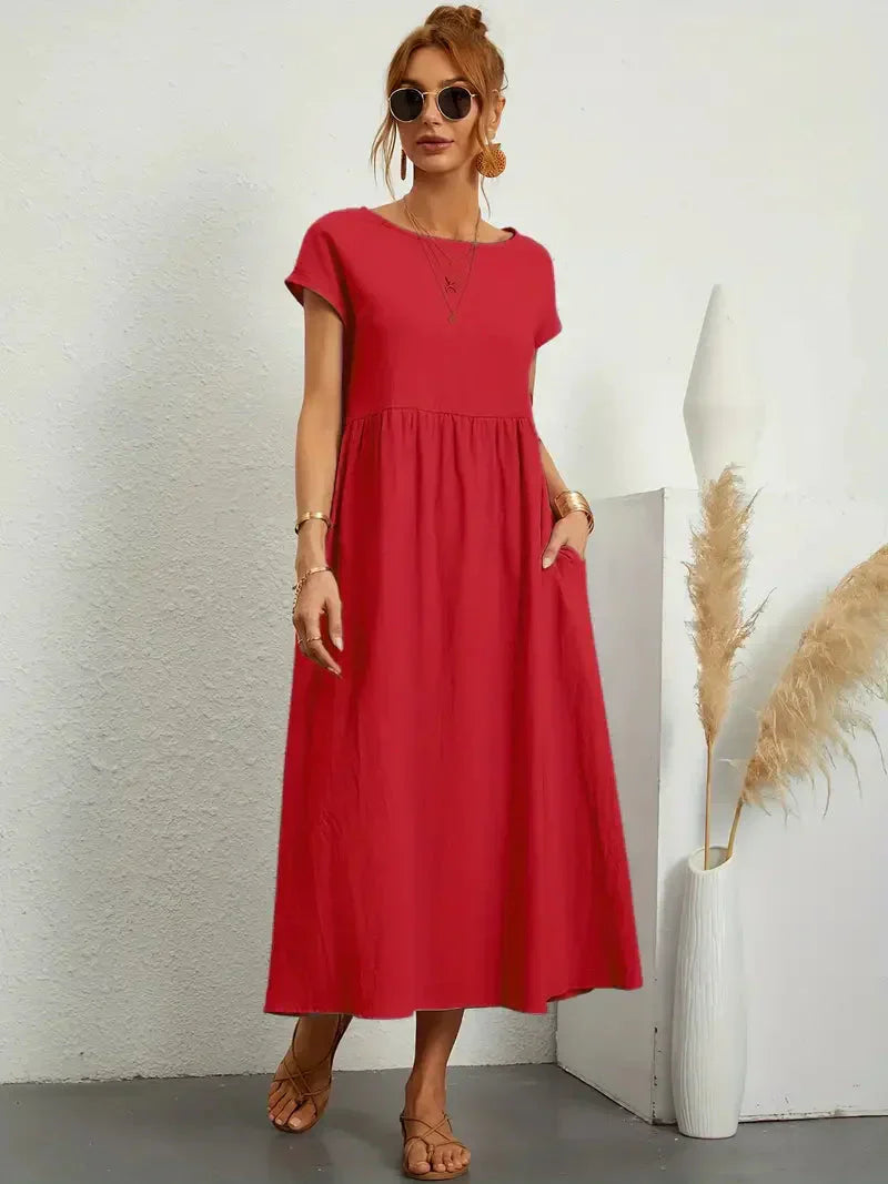 Savannah Women's Maxi Summer Dress – Lightweight Cotton Blend Dress with Flowy Elegant Fit