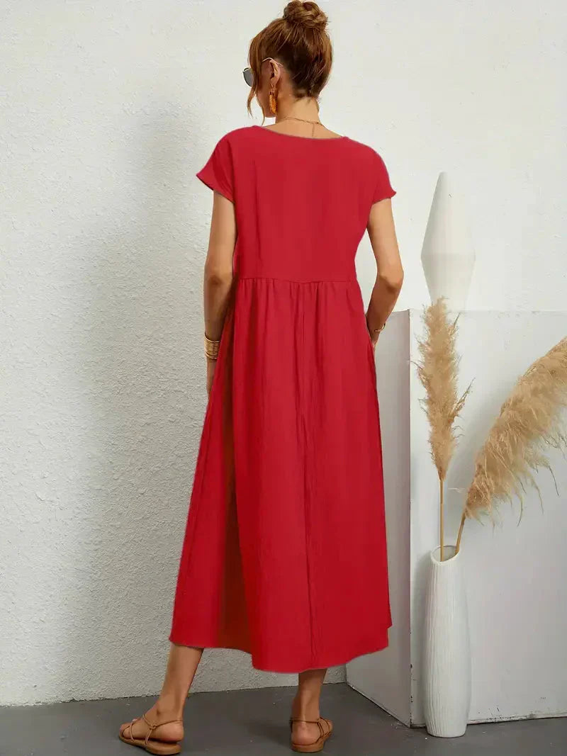 Melody Women’s Maxi Dress – Elegant Cotton Summer Dress with Flowy Comfortable Fit