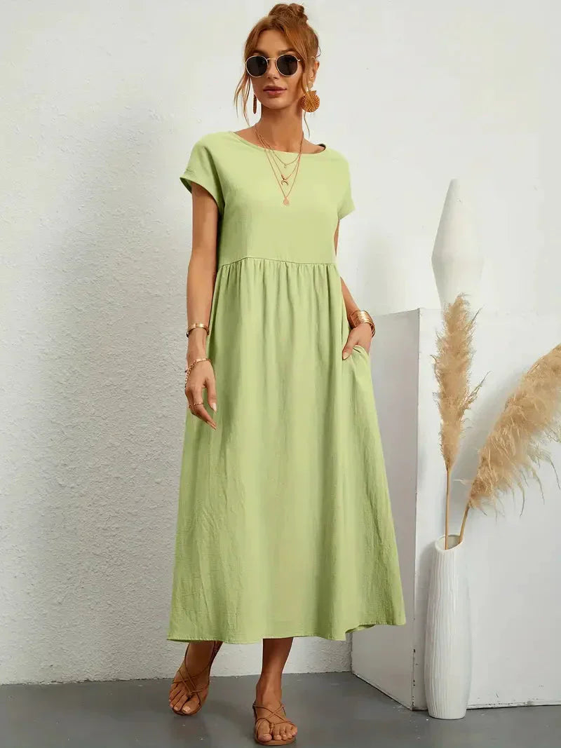 Savannah Women's Maxi Summer Dress – Lightweight Cotton Blend Dress with Flowy Elegant Fit