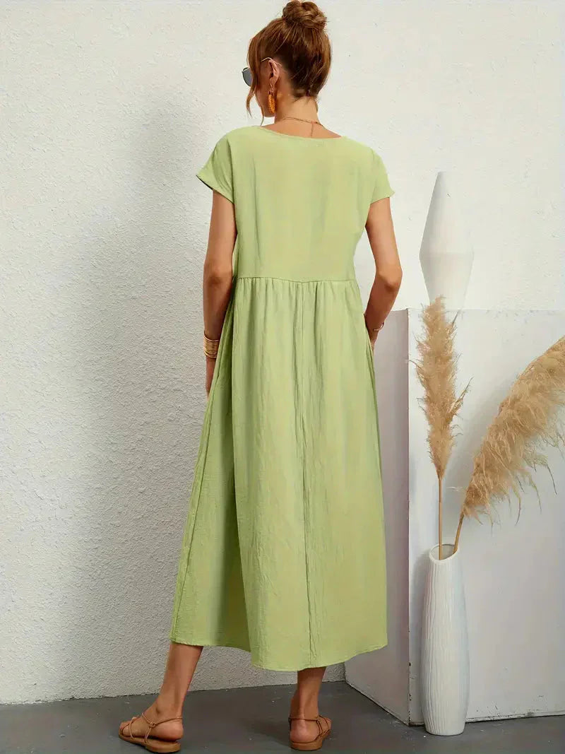 Savannah Women's Maxi Summer Dress – Lightweight Cotton Blend Dress with Flowy Elegant Fit