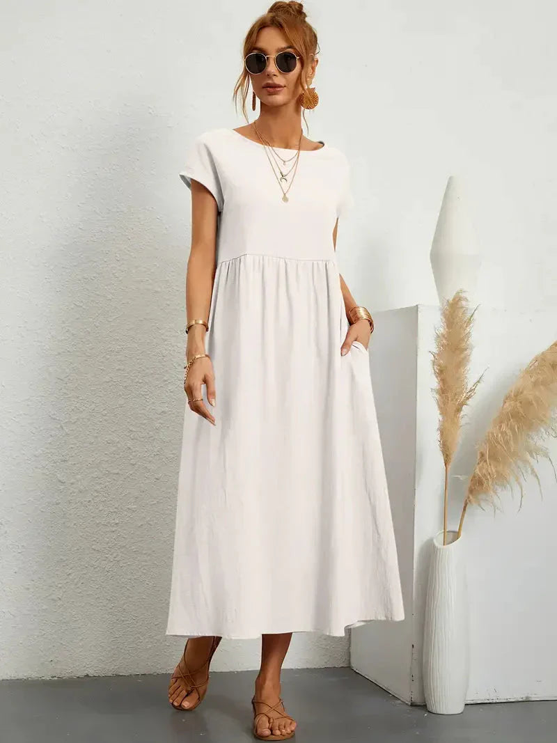 Savannah Women's Maxi Summer Dress – Lightweight Cotton Blend Dress with Flowy Elegant Fit