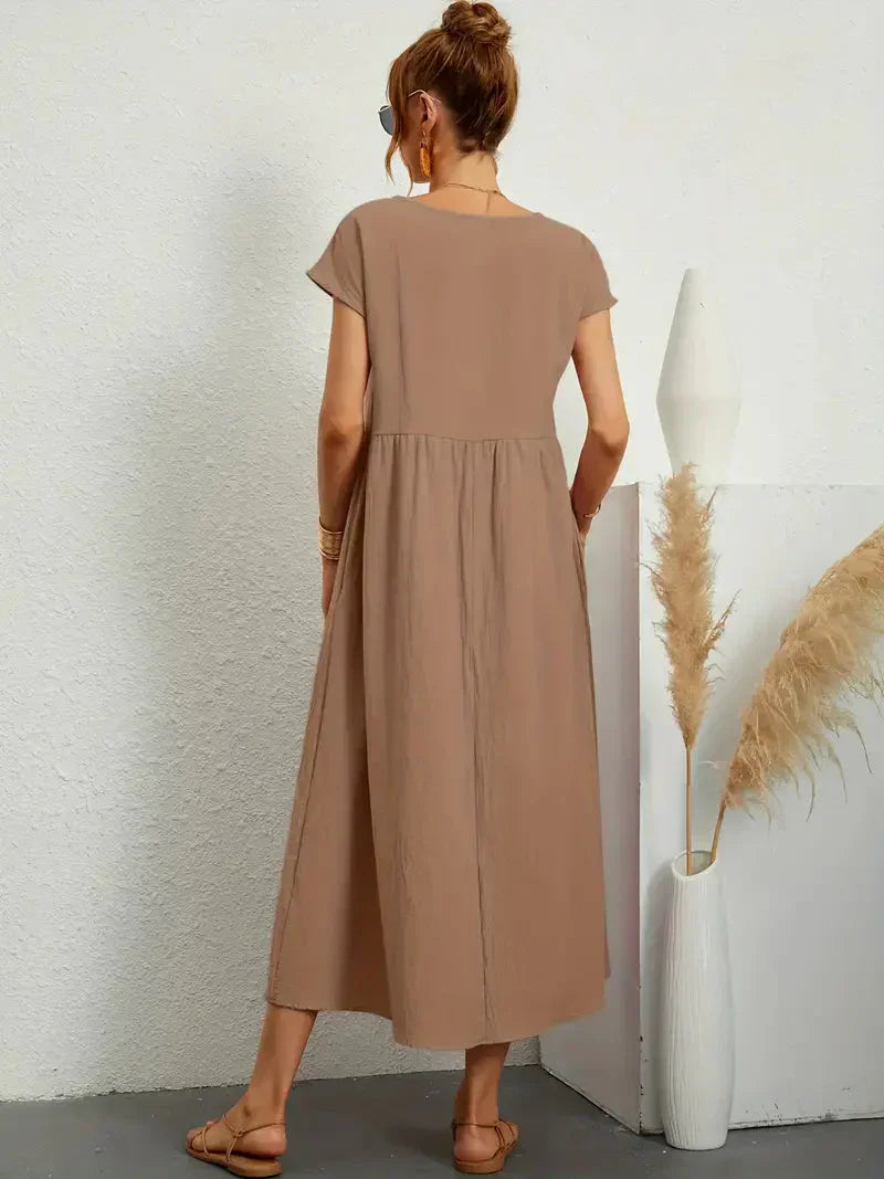 Savannah Women's Maxi Summer Dress – Lightweight Cotton Blend Dress with Flowy Elegant Fit