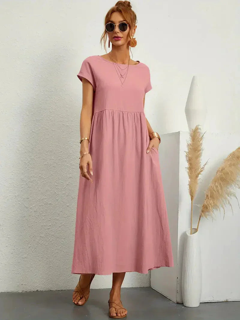Savannah Women's Maxi Summer Dress – Lightweight Cotton Blend Dress with Flowy Elegant Fit