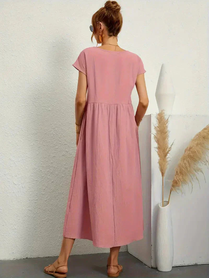 Melody Women’s Maxi Dress – Elegant Cotton Summer Dress with Flowy Comfortable Fit