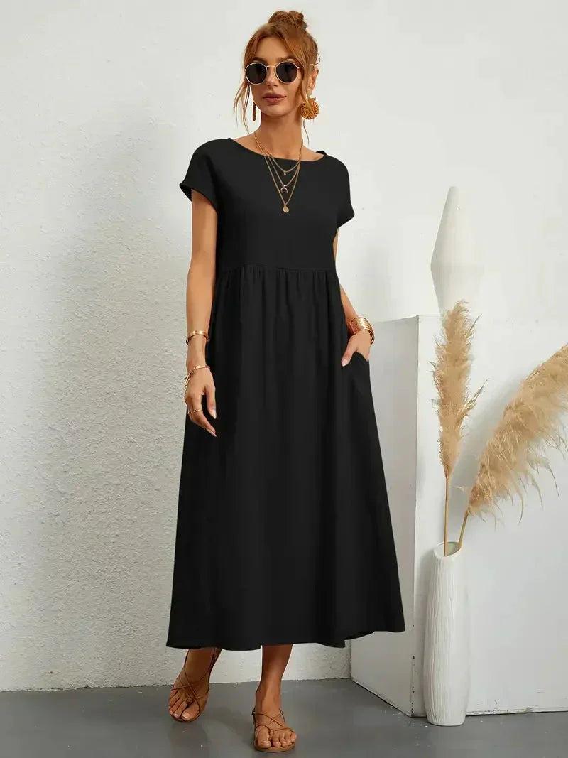 Melody Women’s Maxi Dress – Elegant Cotton Summer Dress with Flowy Comfortable Fit