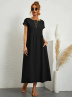 Savannah Women's Maxi Summer Dress – Lightweight Cotton Blend Dress with Flowy Elegant Fit