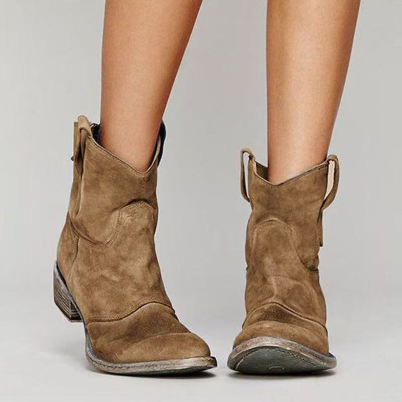 Seren Women's Suede Wedge Boots – Elegant Ankle Boots with Comfortable Lift & Timeless Style