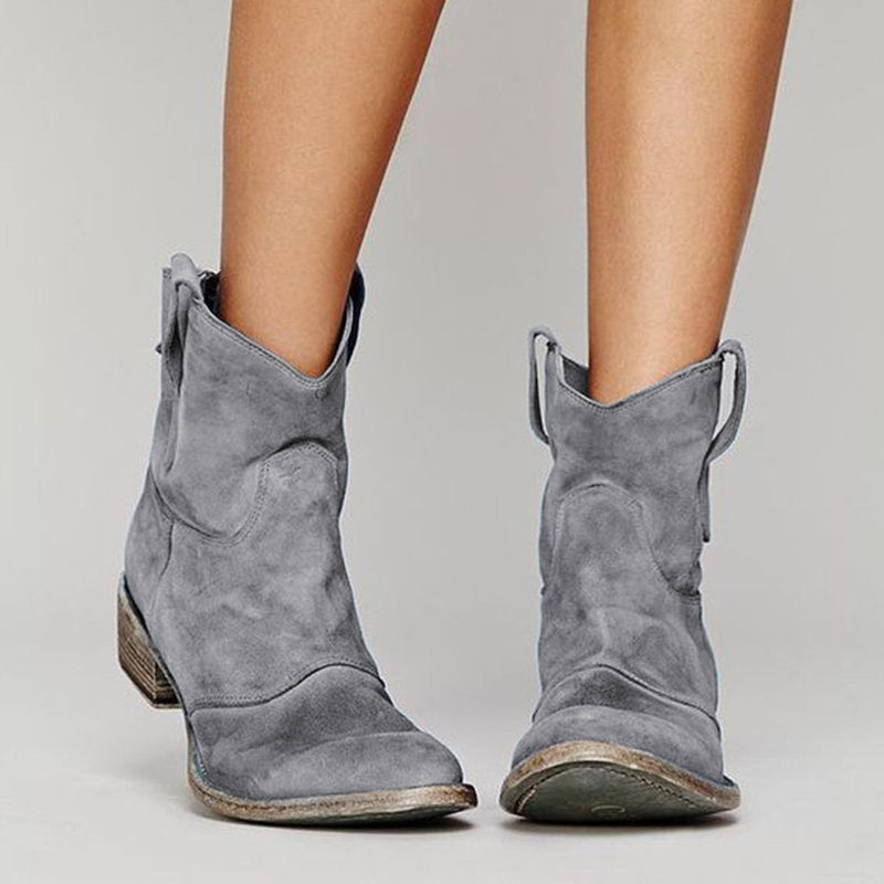 Seren Women's Suede Wedge Boots – Elegant Ankle Boots with Comfortable Lift & Timeless Style