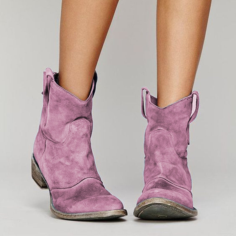 Seren Women's Suede Wedge Boots – Elegant Ankle Boots with Comfortable Lift & Timeless Style