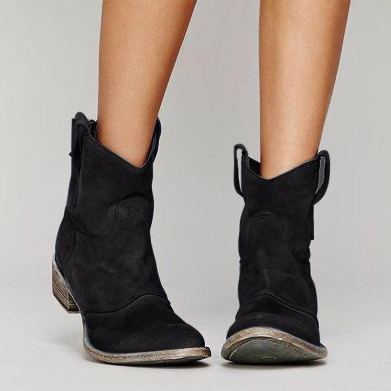 Seren Women's Suede Wedge Boots – Elegant Ankle Boots with Comfortable Lift & Timeless Style