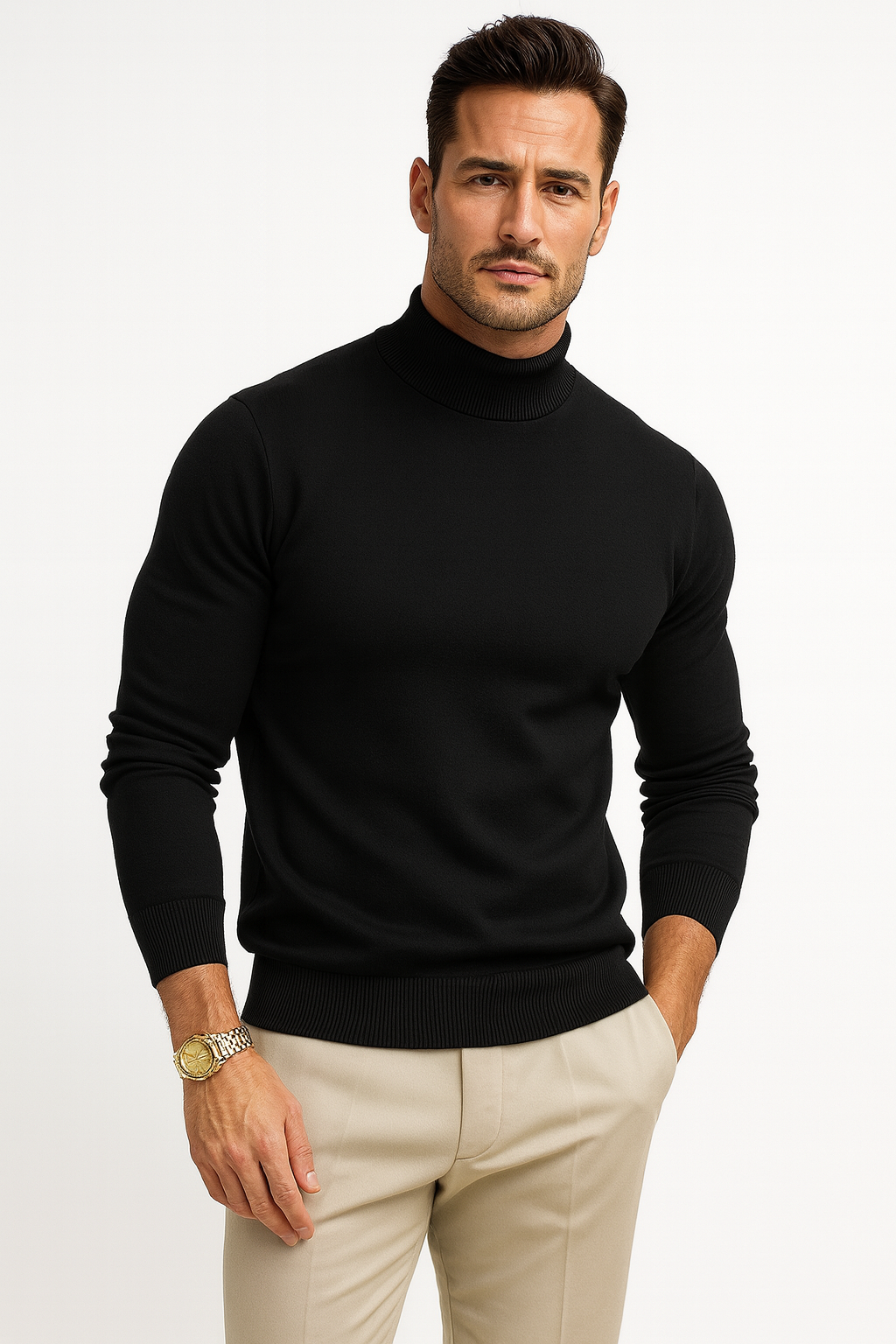 Luke Men's Turtleneck Sweater – Premium Soft-Knit Fabric in a Sleek, Contemporary Style
