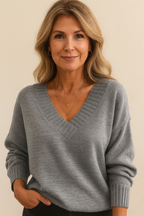 Molly Women's V-Neckline Cashmere Sweater – 100% Premium Cashmere in a Gentle, Insulating, Timeless Fit