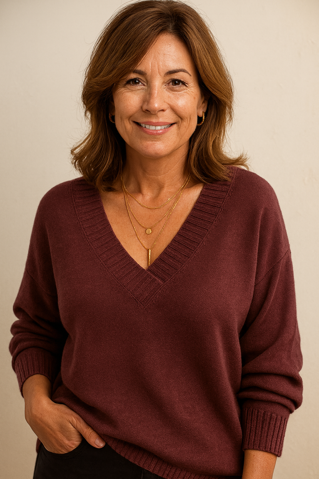 Molly Women's V-Neckline Cashmere Sweater – 100% Premium Cashmere in a Gentle, Insulating, Timeless Fit