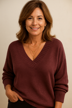 Molly Women's V-Neckline Cashmere Sweater – 100% Premium Cashmere in a Gentle, Insulating, Timeless Fit
