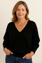 Molly Women's V-Neckline Cashmere Sweater – 100% Premium Cashmere in a Gentle, Insulating, Timeless Fit