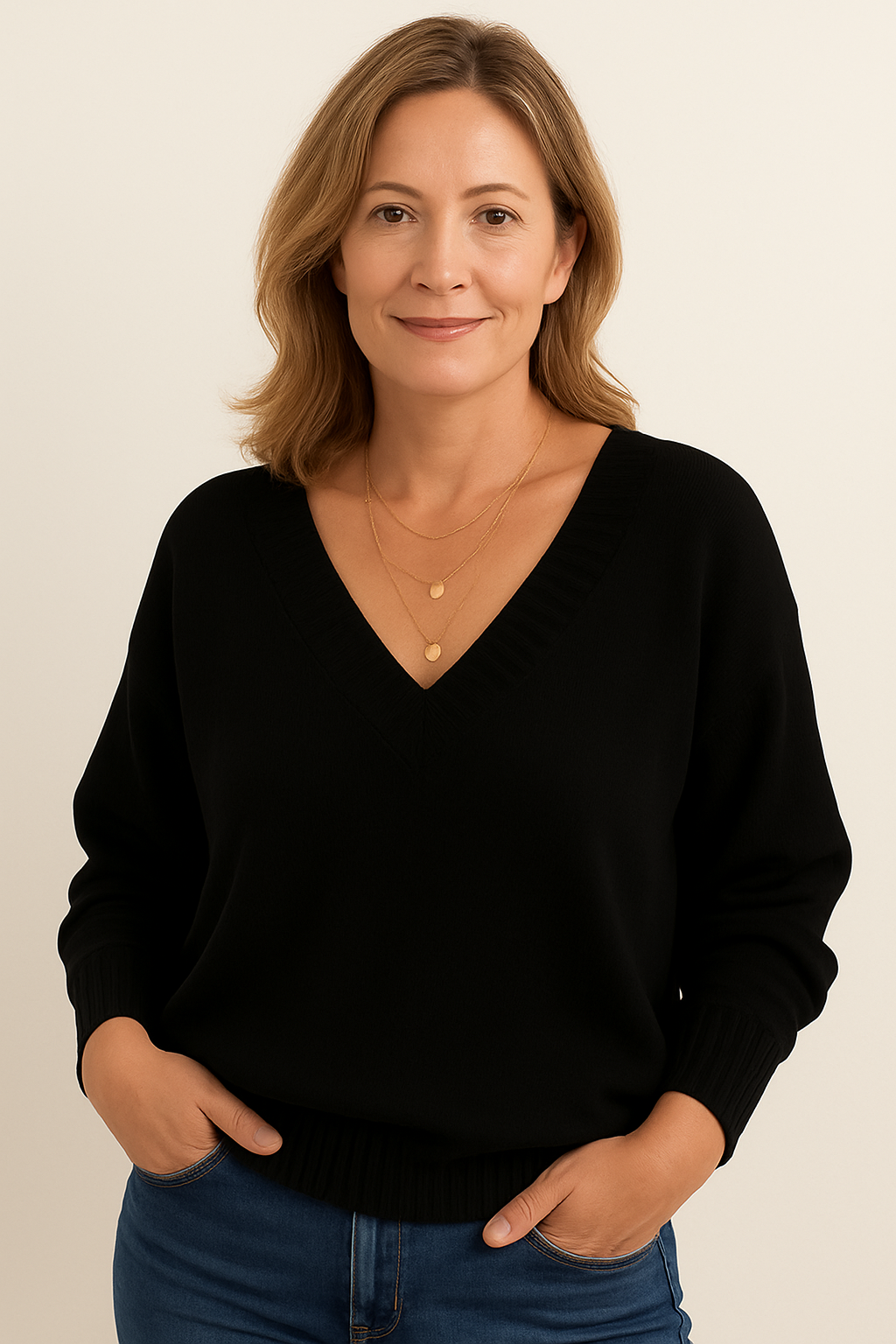 Molly Women's V-Neckline Cashmere Sweater – 100% Premium Cashmere in a Gentle, Insulating, Timeless Fit