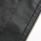 Janiyah Women’s Leather Jacket – Elegant Zip-Up Coat with Chic High Collar