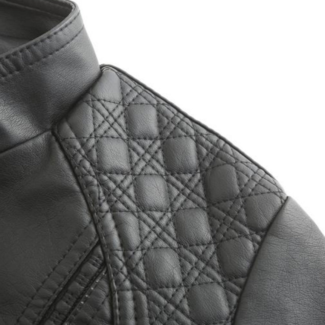 Sienna Women's Genuine Leather Jacket – Stand Collar Moto Jacket with Zip Details & Modern Tailored Fit