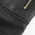 Sienna Women's Genuine Leather Jacket – Stand Collar Moto Jacket with Zip Details & Modern Tailored Fit