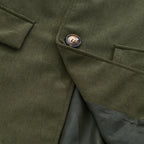 Simon Men's Corduroy Coat – Fitted Silhouette with Mandarin Collar & Sophisticated Side Slip Pockets