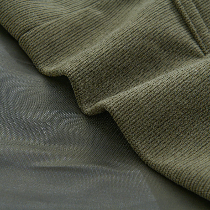 Simon Men's Corduroy Coat – Fitted Silhouette with Mandarin Collar & Sophisticated Side Slip Pockets