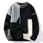 Dave Men’s Patchwork Sweater – Warm Casual Knit Jumper for Autumn & Winter Style