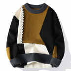 Henrik Men's Patchwork Sweater – Soft Warm Knit Sweater for Autumn & Winter