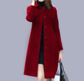 Analia Manteau Femme Élégant – Long Classique avec Col Chic, Boutons & Coupe Confortable