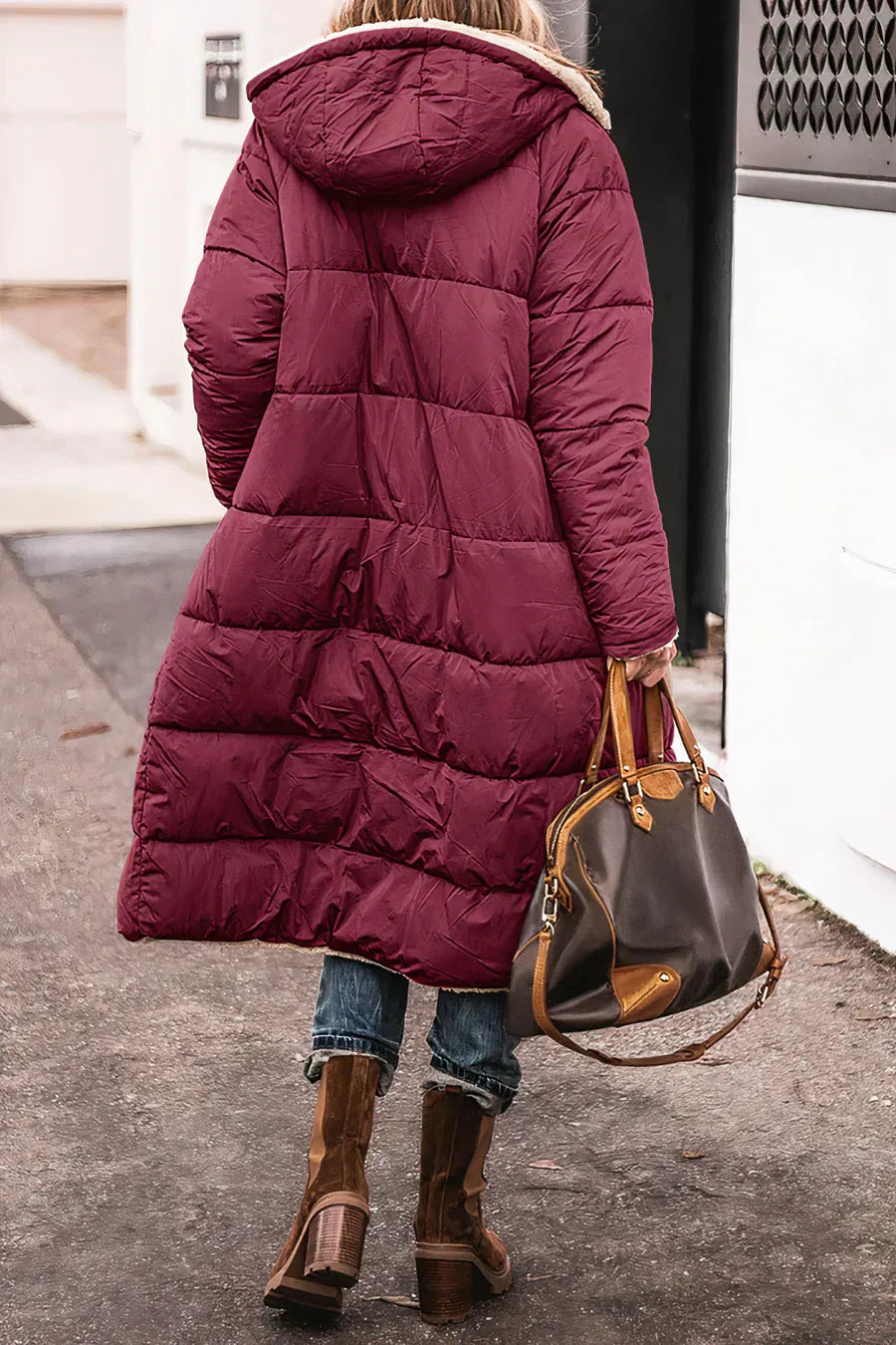 Milena Women's Reversible Coat – Warm Elegant Winter Coat with Two-Way Style