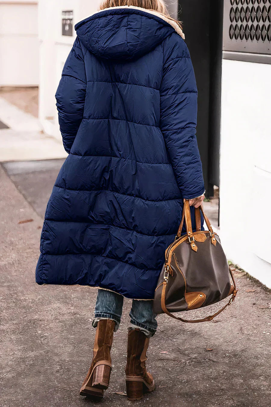 Milena Women's Reversible Coat – Warm Elegant Winter Coat with Two-Way Style