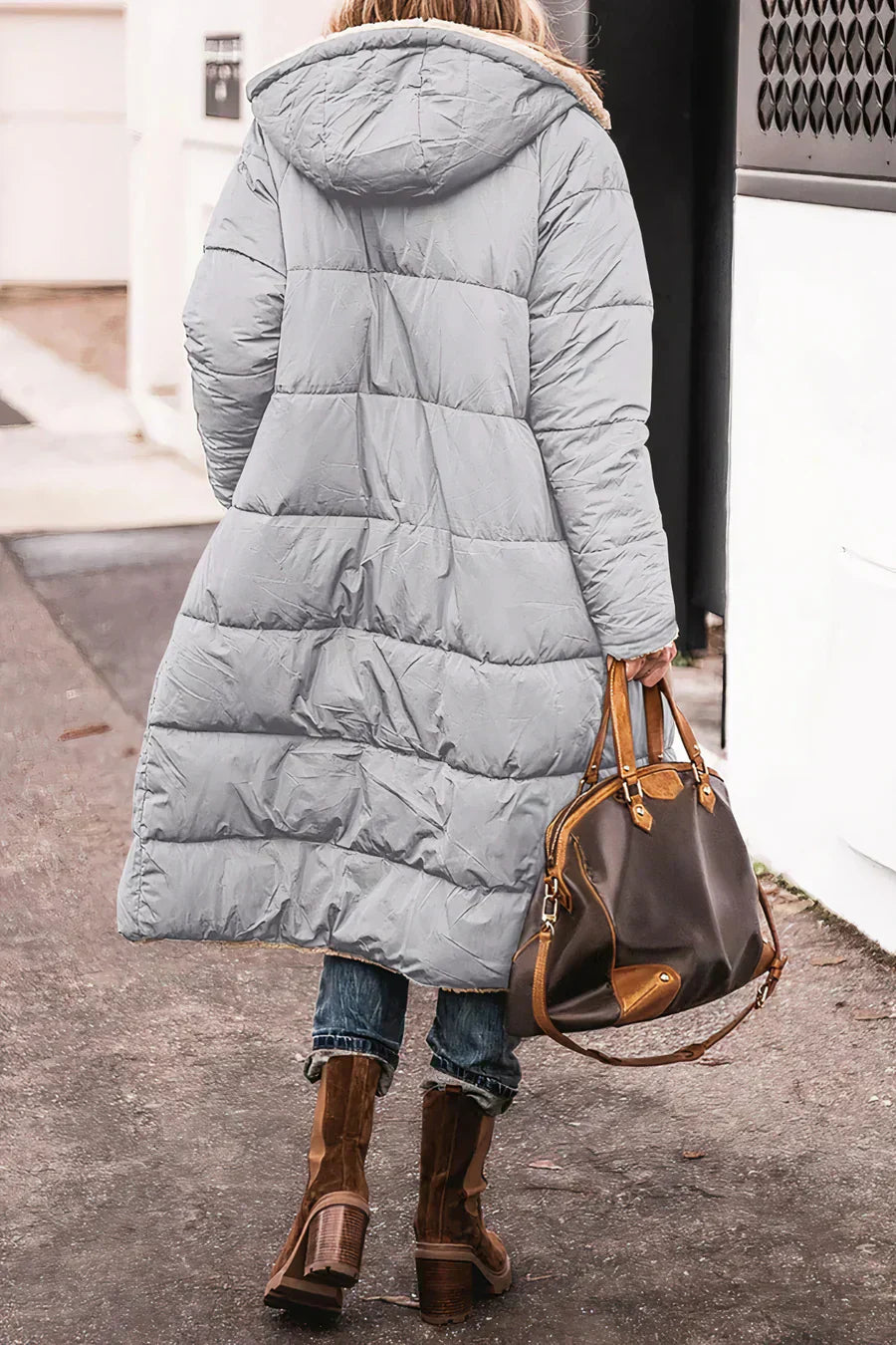 Milena Women's Reversible Coat – Warm Elegant Winter Coat with Two-Way Style