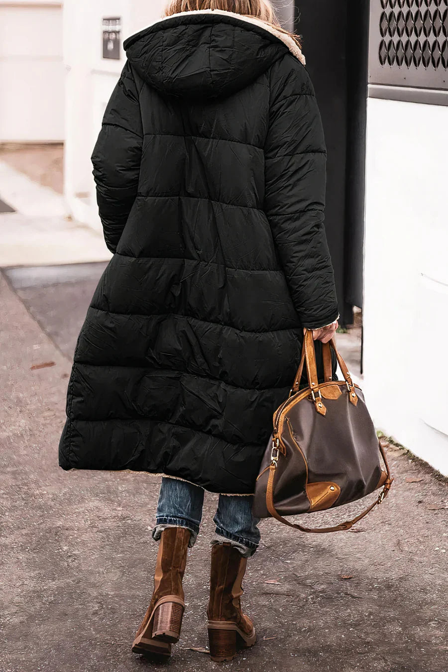 Milena Women's Reversible Coat – Warm Elegant Winter Coat with Two-Way Style