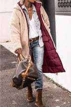 Milena Women's Reversible Coat – Warm Elegant Winter Coat with Two-Way Style