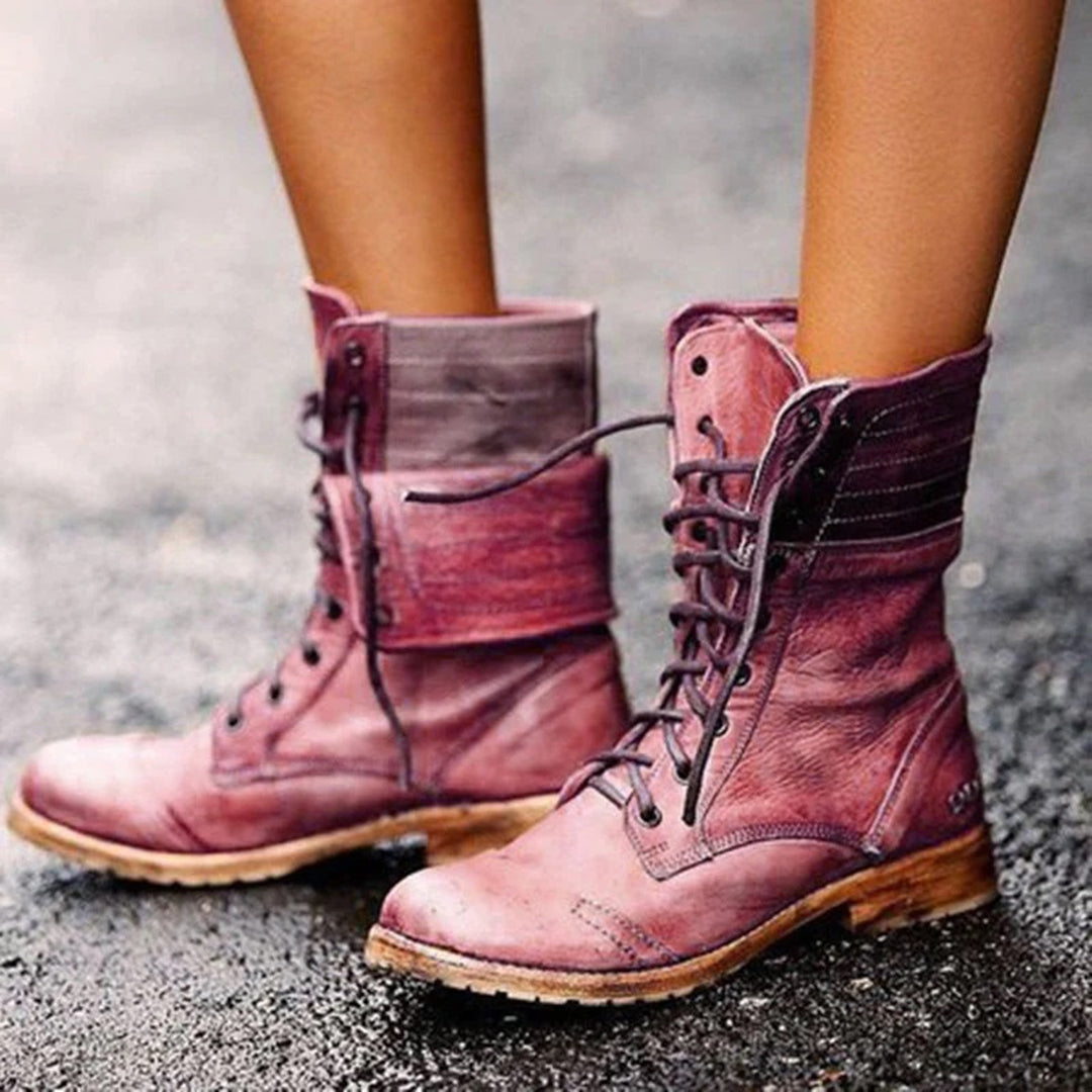 Delaney Women's Lace-Up Leather Ankle Boots – Classic Leather Boots with Modern Comfort & Timeless Style