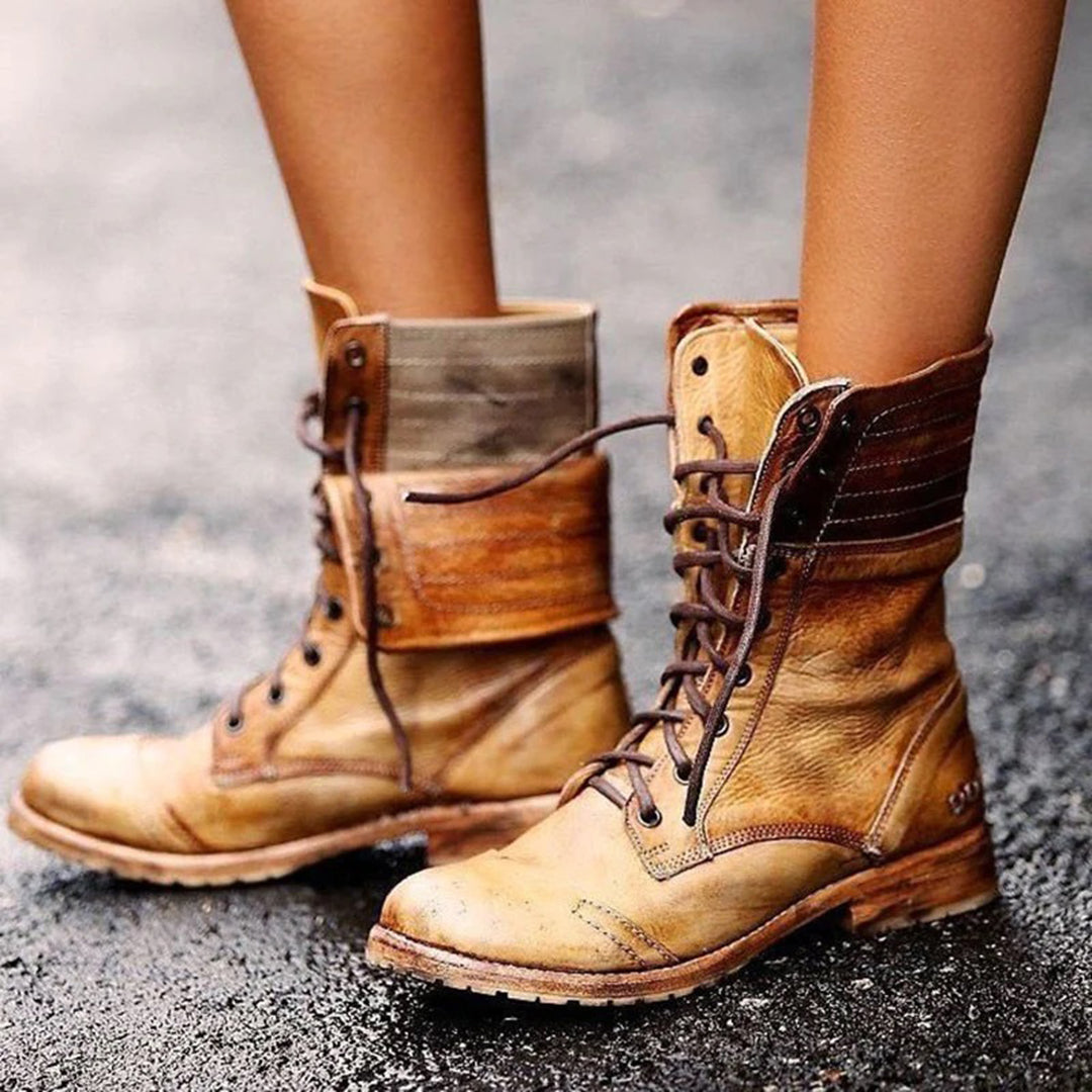 Delaney Women's Lace-Up Leather Ankle Boots – Classic Leather Boots with Modern Comfort & Timeless Style