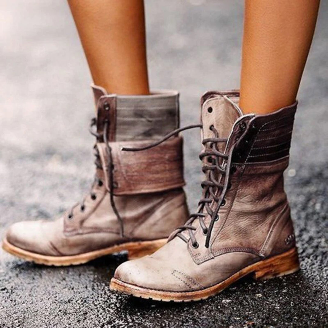 Delaney Women's Lace-Up Leather Ankle Boots – Classic Leather Boots with Modern Comfort & Timeless Style