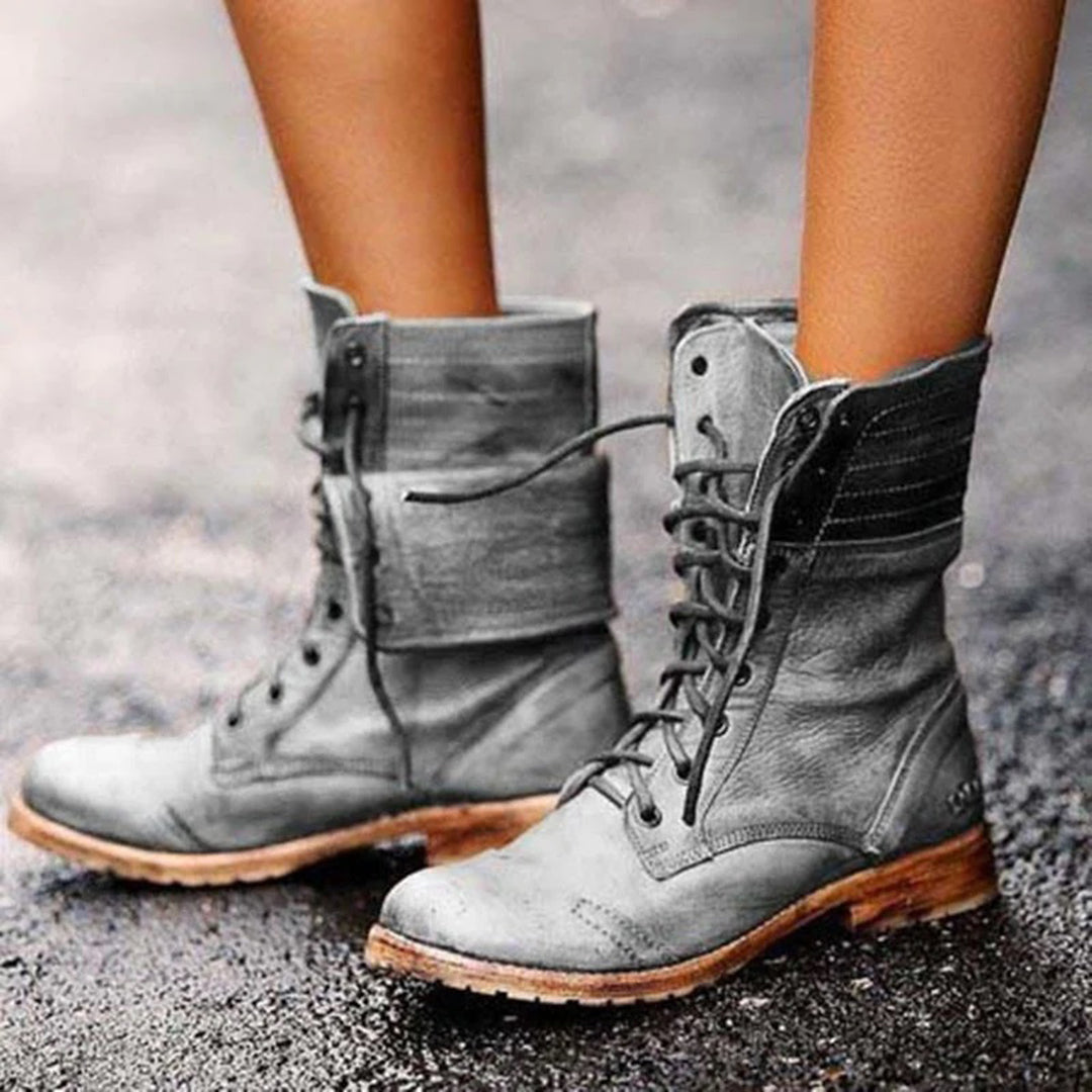 Delaney Women's Lace-Up Leather Ankle Boots – Classic Leather Boots with Modern Comfort & Timeless Style