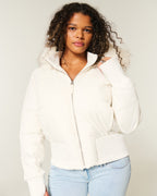 Rosaline Women's Winter Jacket – Warm Hooded Coat with Removable Faux Fur Trim