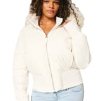 Rosaline Women's Winter Jacket – Warm Hooded Coat with Removable Faux Fur Trim