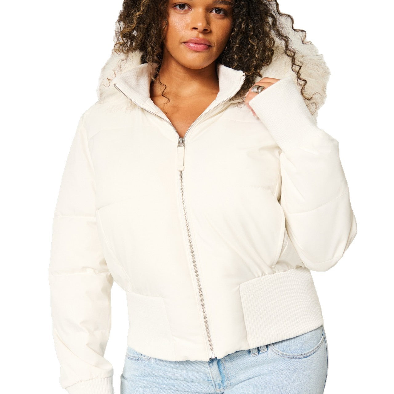 Rosaline Women's Winter Jacket – Warm Hooded Coat with Removable Faux Fur Trim