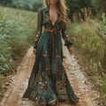 Eliana Women’s Boho Maxi Dress – Flowy Ruffle Summer Dress with Elegant Relaxed Fit