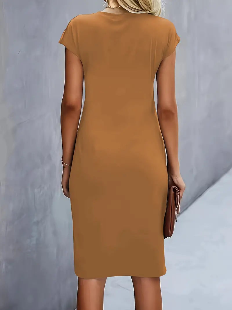 Katrien Women’s Midi Dress – Elegant Tailored Fit with Timeless Chic Design