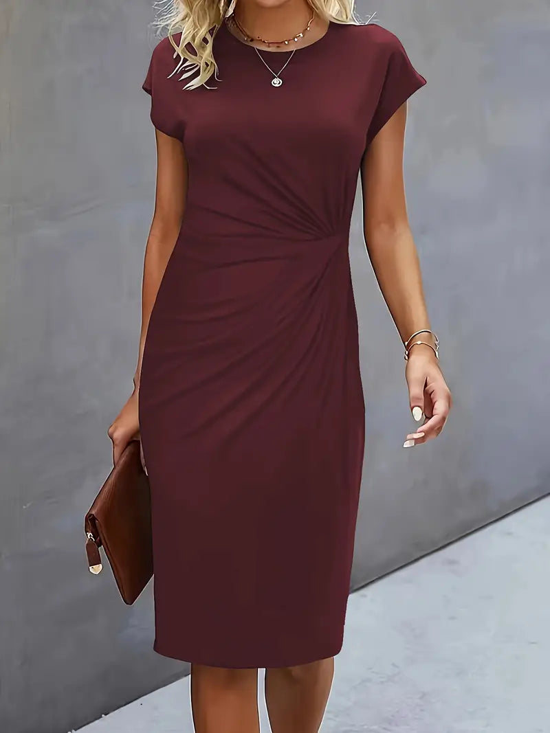 Katrien Women’s Midi Dress – Elegant Tailored Fit with Timeless Chic Design