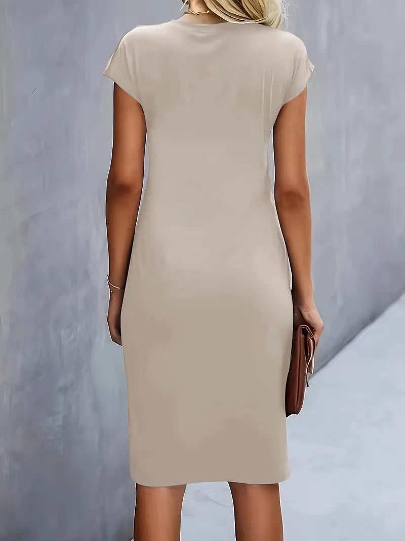 Katrien Women’s Midi Dress – Elegant Tailored Fit with Timeless Chic Design