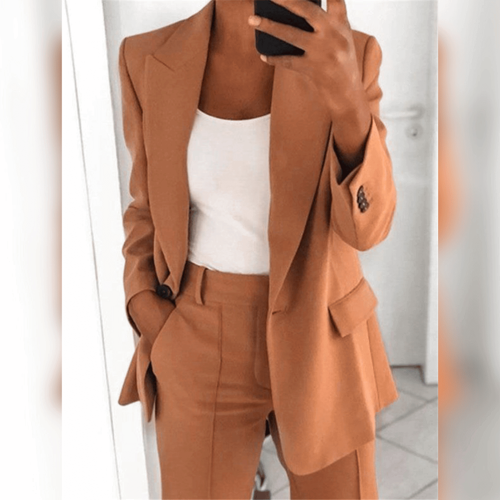 Danica Women's 2-Piece Suit Set – Elegant Tailored Blazer and Trousers Set