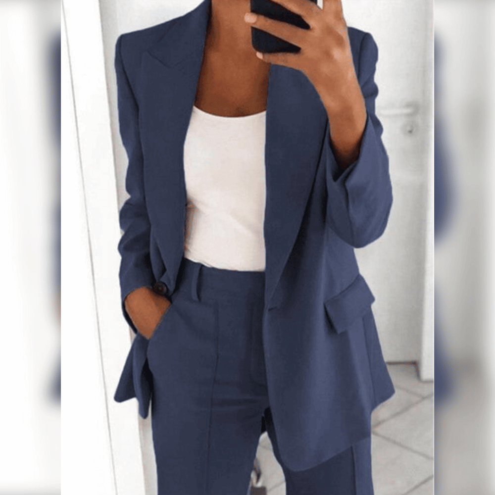Danica Women's 2-Piece Suit Set – Elegant Tailored Blazer and Trousers Set