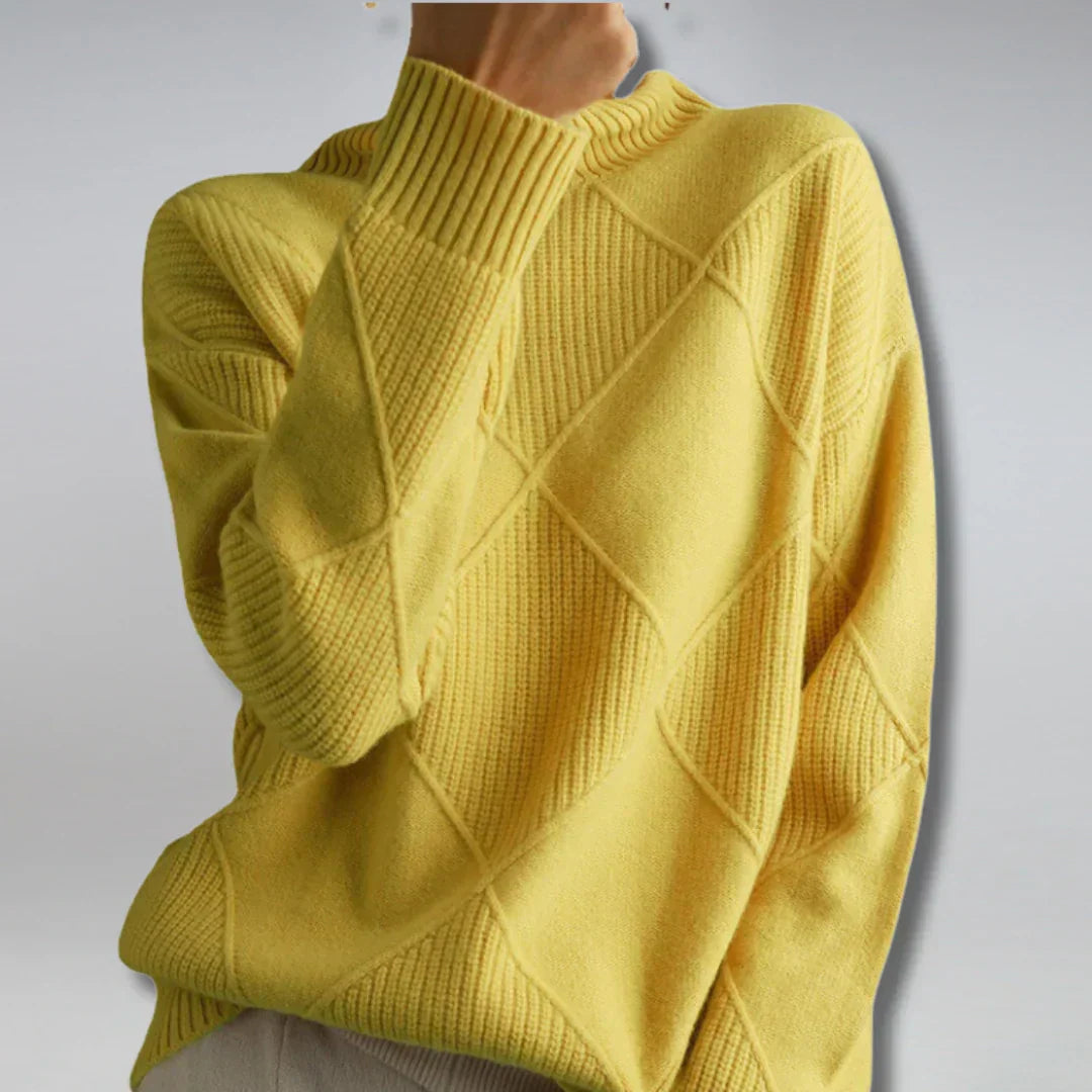 Lydia Women’s Cashmere Turtleneck Sweater – Soft Warm Knit Jumper for Winter Style