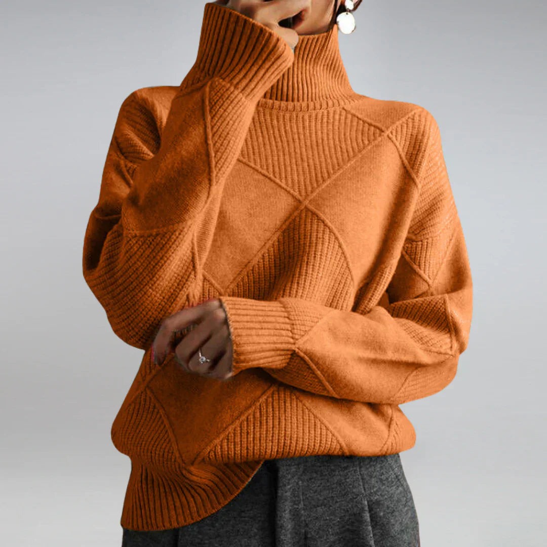 Lydia Women’s Cashmere Turtleneck Sweater – Soft Warm Knit Jumper for Winter Style